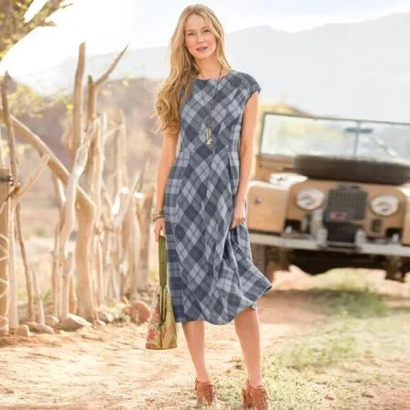 Sundance Catalog Wool Blend Plaid Dress Size 6 - Picture 1 of 5